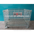 Galvanized metal rigid stackable with PP sheet wire container storage cage wire mesh container